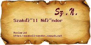 Szakáll Nándor névjegykártya
