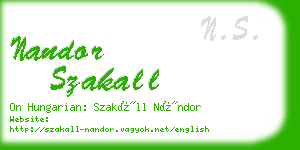 nandor szakall business card